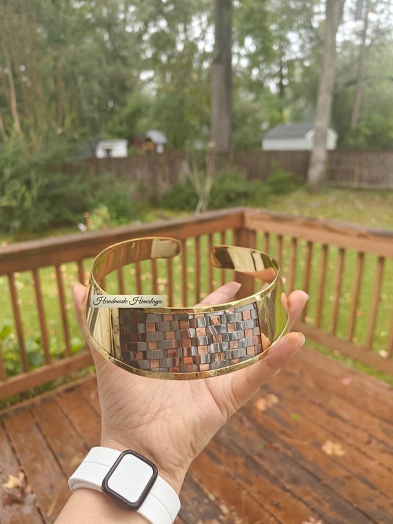 Vintage Gold Brass Choker: Woven Copper Metal Collar, Tribal Boho Hasli