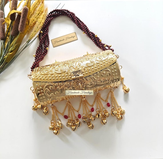 Gold Brass Purse | Indian Wedding Metal Bag