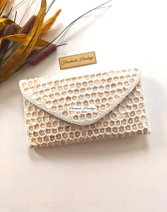 Mother of Pearl Bridal Clutch | Ivory Wedding Evening Purse
