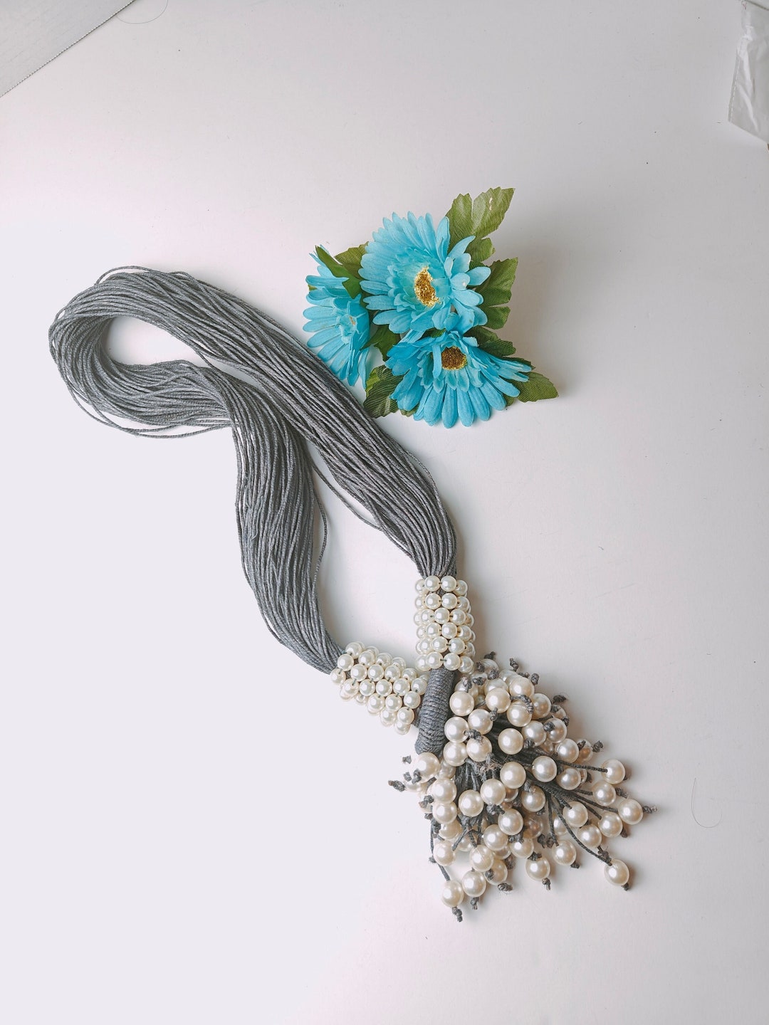 Statement Necklace Jute Thread Necklace With Pendant African Etsy