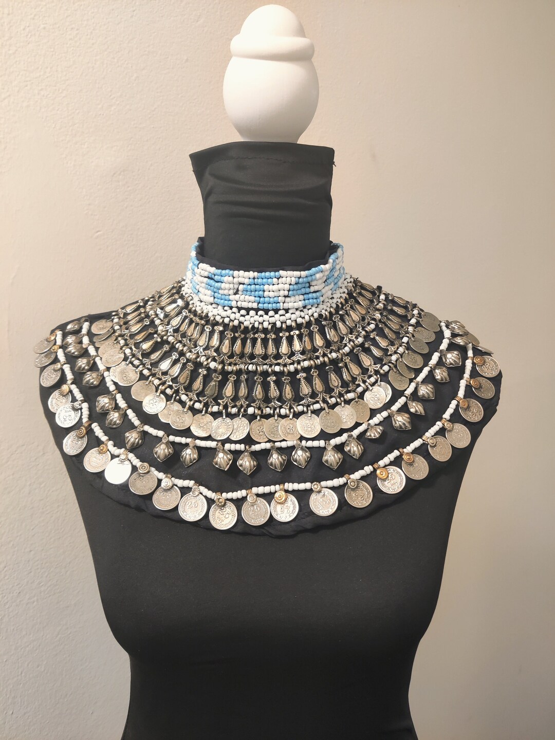 Vintage Afghan Necklace Afghan Jewelry With Coins Afghan Etsy