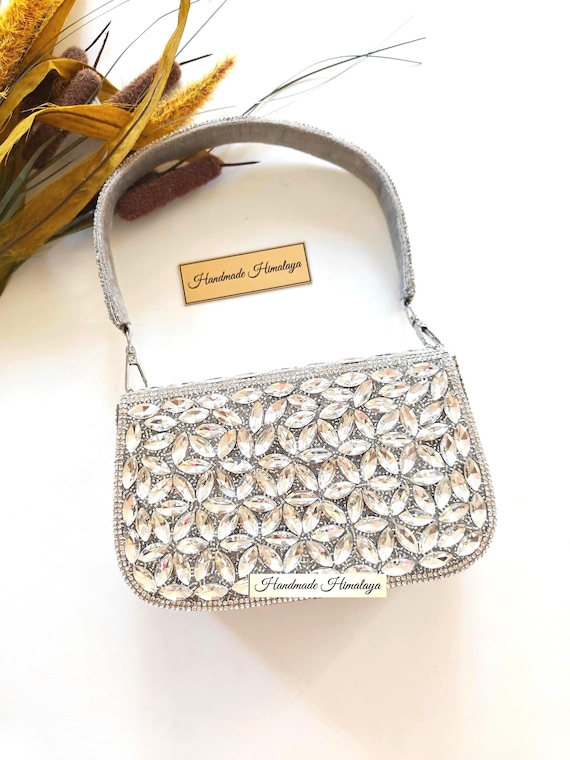 Silver Crystal Mini Purse | Bridal Wedding Evening Bag