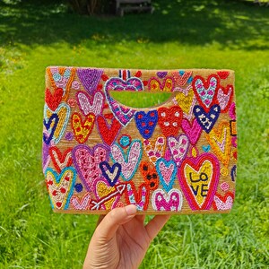 Bolso de cuentas de colores: bolso cruzado beige dorado, bolso con cuentas de semillas, regalo floral para ella, bolso de canasta de moda, elegante bolso de mano