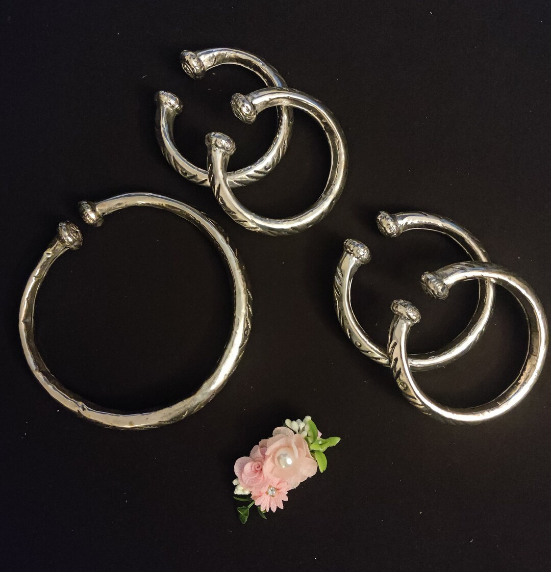 Brass Choker Necklace Set Brass Silver Necklace Statement Etsy