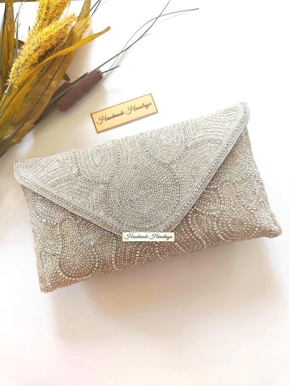 Silver Crystal Clutch | Bridal Wedding Evening Purse