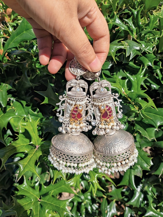 Silver color hotsell jhumka