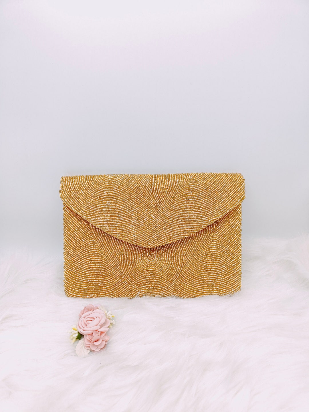 Gold Multi Color Beaded Purse main image 1