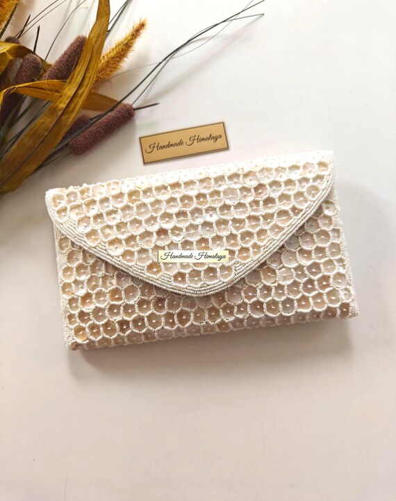 Mother of Pearl Bridal Clutch | Ivory Wedding Evening Purse