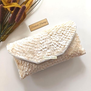 Mother of Pearl Bridal Clutch | Ivory Shell Wedding Purse
