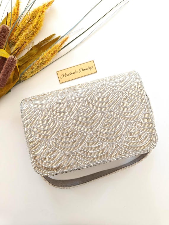 Silver Beaded Bag