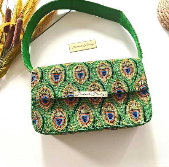 Peacock Beaded Bag | Vacation Statement Shoulder Purse
