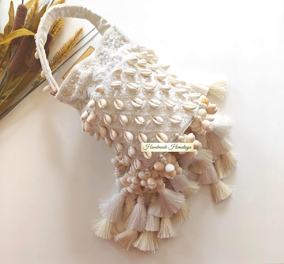 Cowrie Shell Potli Bag | Boho Beach Bridal Wedding Purse