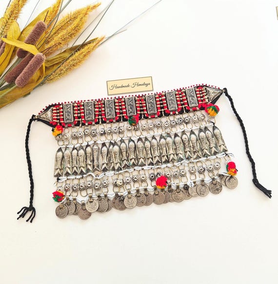 Vintage Silver Fish Choker | Afghan  Coin Tribal Necklace |  Boho Festival Gypsy Dance Accessory