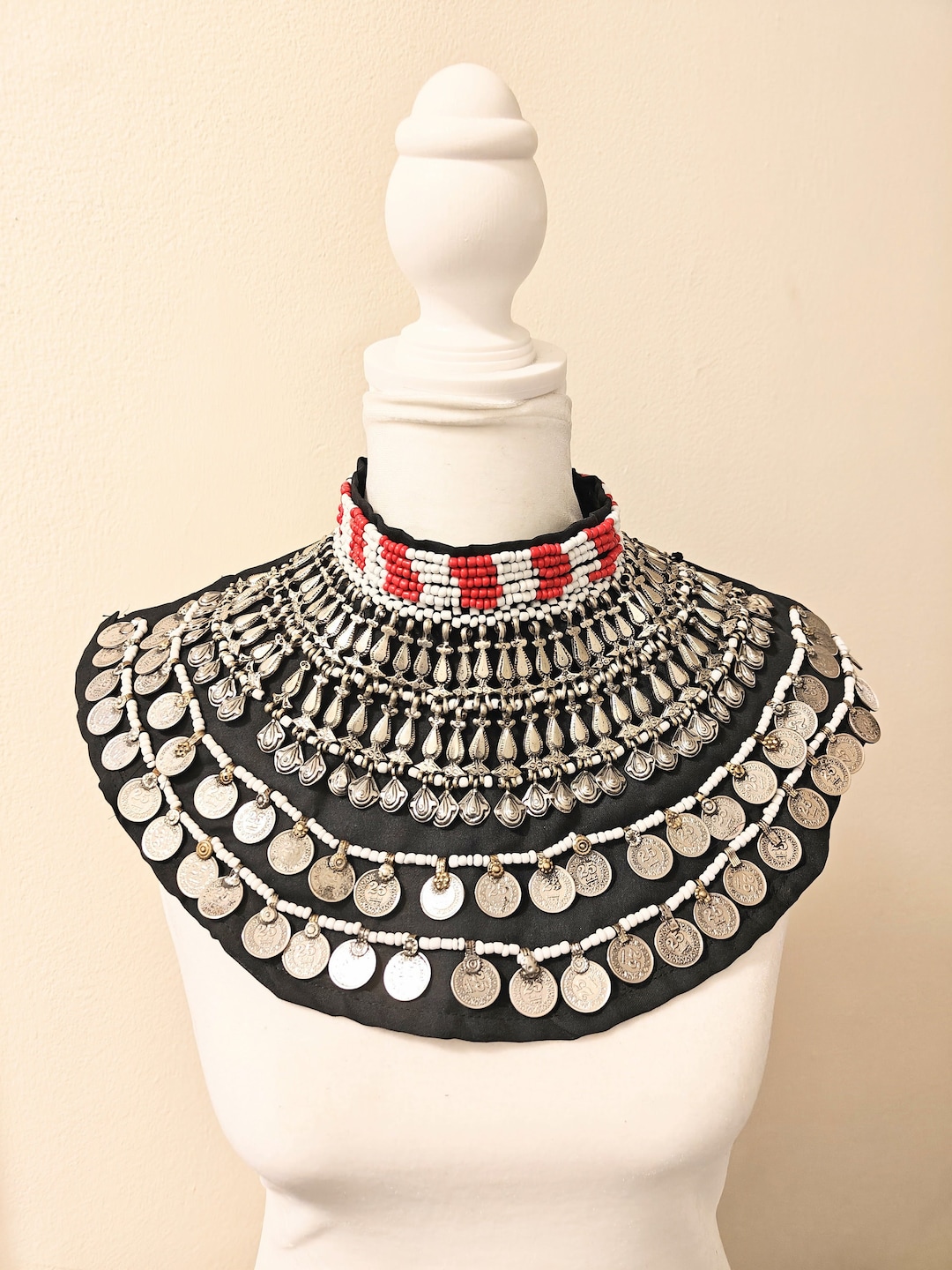 Vintage Afghan Necklace Afghan Jewelry With Coins Afghan Etsy