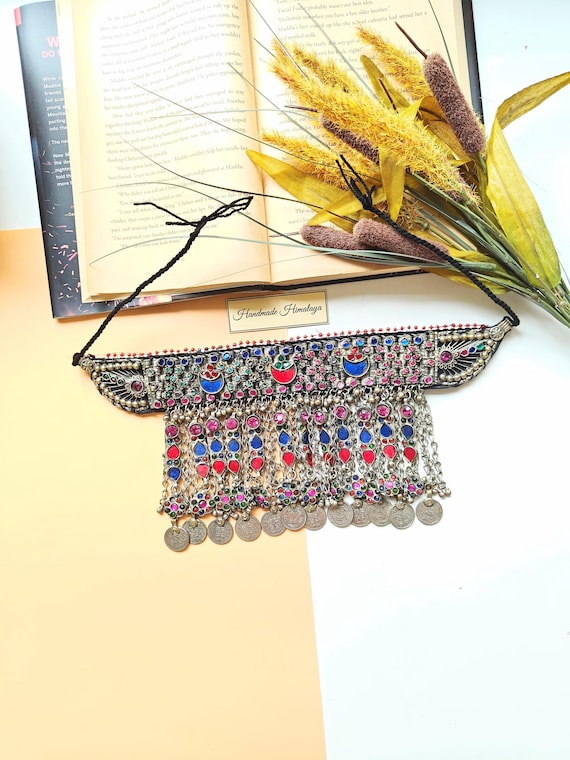 Vintage Afghan Necklace Tribal Coin Kuchi Boho Ethnic Belly Dance Gypsy Jewelry