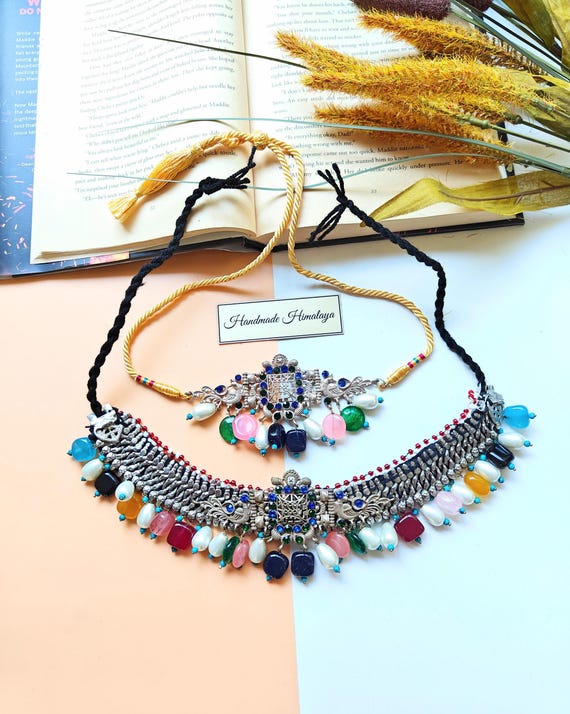 Afghan Jewelry, Kuchi Necklace, Pendant Necklace, Vintage Choker, Pakistani Jewelry, Afghani Choker Set, Bellydancer Jewelry