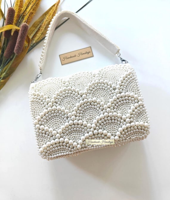 Pearl Bridal Purse | Scalloped Ivory Wedding Bag