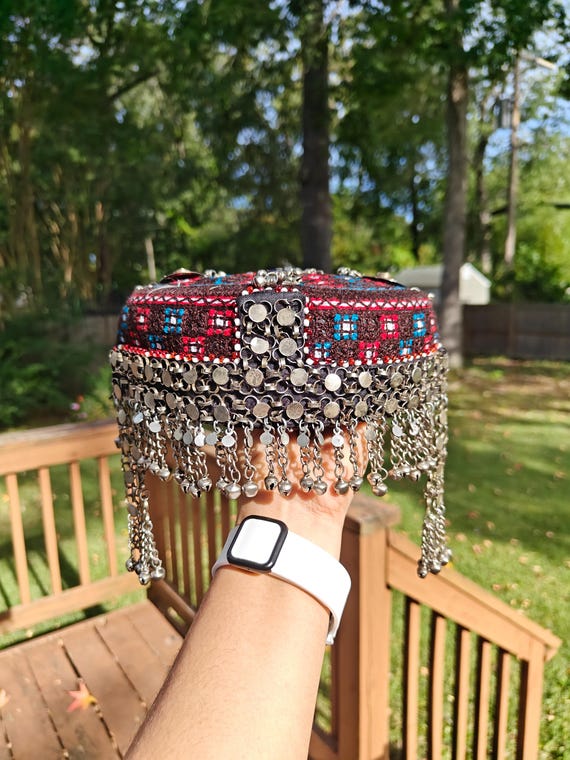 Afghan Halima Sultan Cap: Traditional Belly Dance Hat Embellished Woman Cap