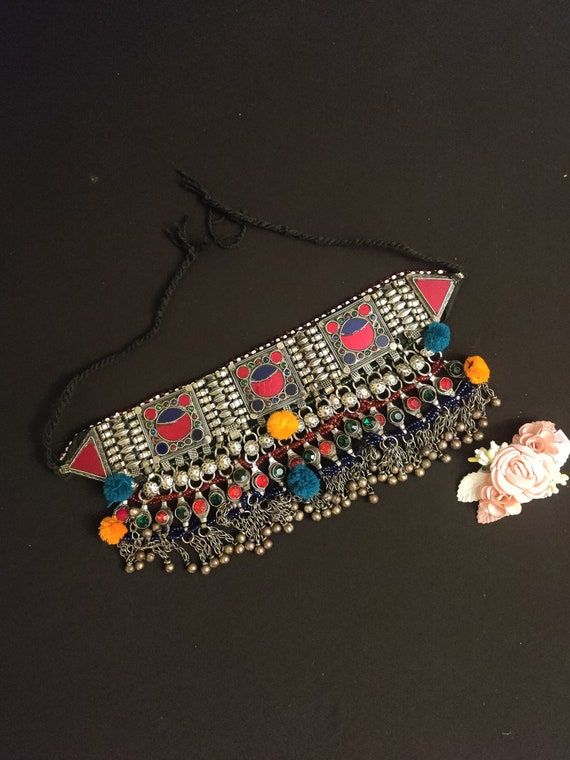 Kuchi Tribal Necklace Choker Set, Tribal Jewelry, 