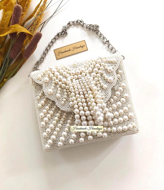 Pearl Bridal Purse | Wedding Beaded Evening Bag