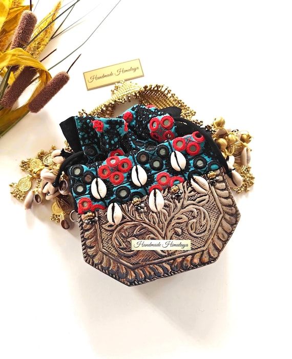 Silver Brass Potli Bag | Indian Bridal Wedding Vintage Metal Purse