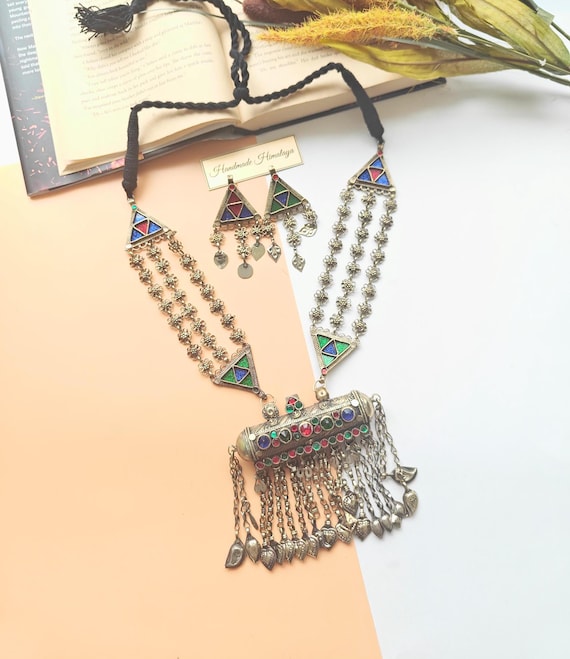 Afghan Jewelry, Vintage Kuchi Pendant, Ethnic Gypsy Necklace, Boho Tribal Gift for Her, Unique Eid Accessory
