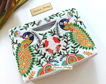 Peacock Beaded Clutch | Tropical Floral Handbag | Summer Wedding Vacation Crossbody