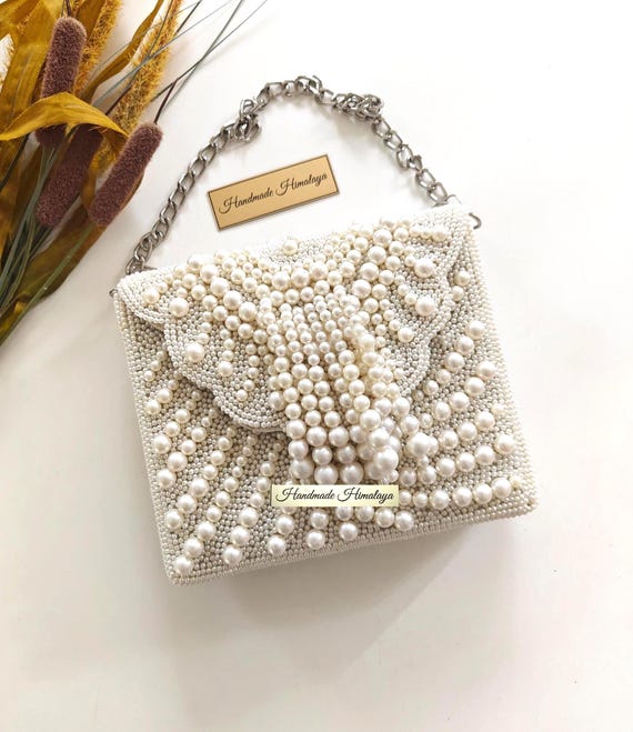 Pearl Bridal Purse | Wedding Beaded Evening Bag