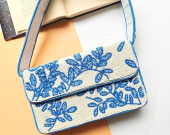 VINTAGE Coach Blue Canvas Leather Shoulder Bag vintage White Tan Leather Trim Coach Shoulder Bag cute Vintage Blue Canvas Shoulder Bag Etsy UK