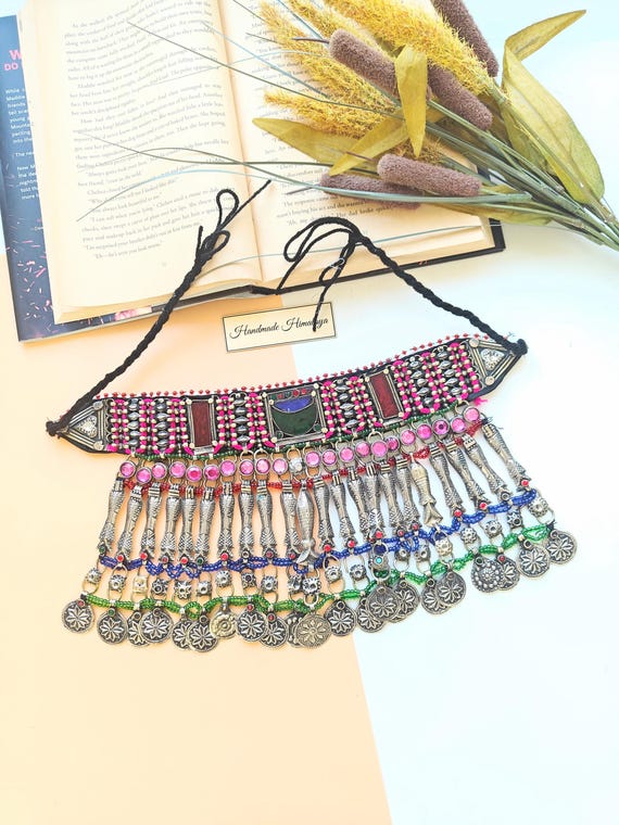 Vintage Afghan Fish Necklace Hazara Nomadic Kuchi Choker Coin Belly Dancer Jewelry