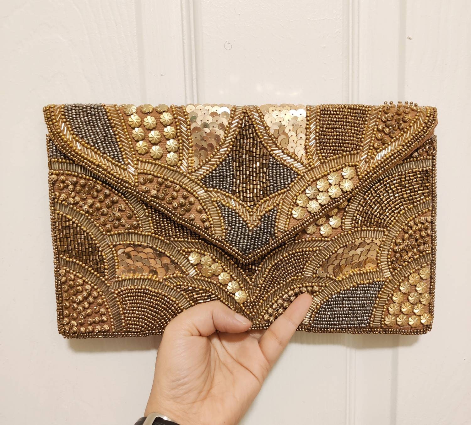 Lime Beaded Clutch Bag - Goldenbar