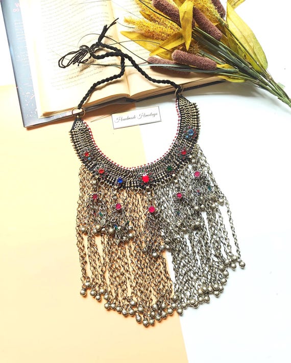 Vintage Waziri Tribal Necklace, Afghan Kuchi Jewelry