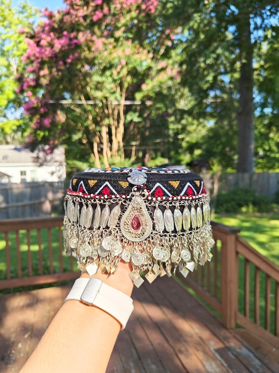Afghan Mathapati Cap: Halima Sultan Cap, Afghan Women Head Jewelry, Afghani Head Piece