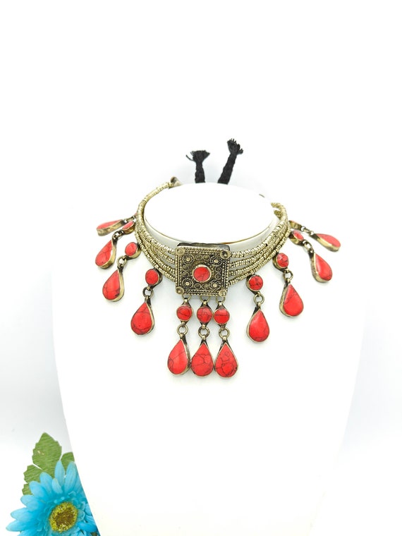 Afghan Jewelry, Afghan Choker Necklace, Boho Neckl