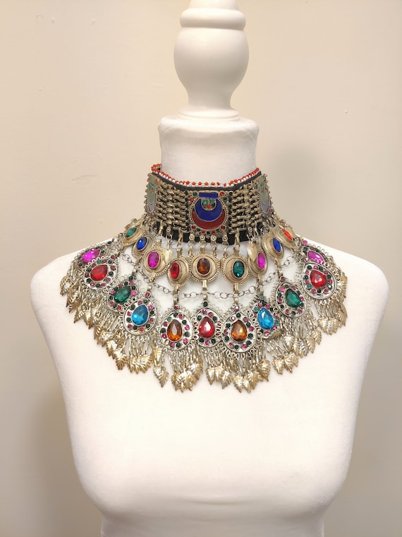 Vintage Afghan Necklace, Afghan Jewelry, Afghani J