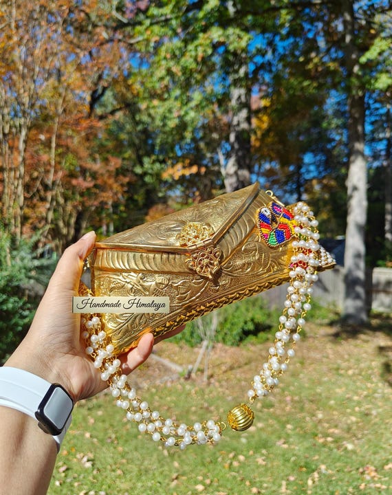 Vintage Brass Bridal Purse | Indian Wedding Statement Bag