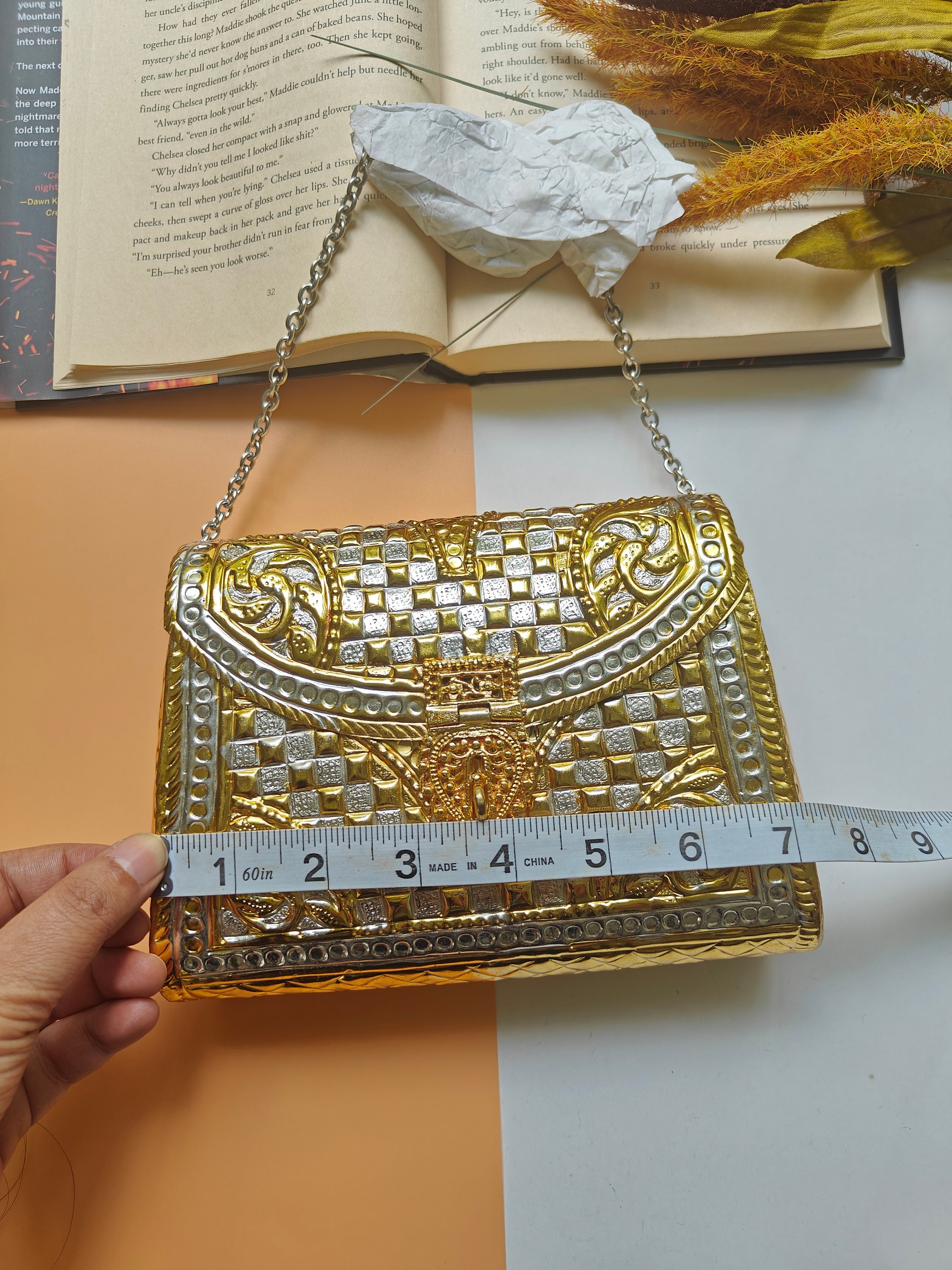 Antique metal clutch purse sale