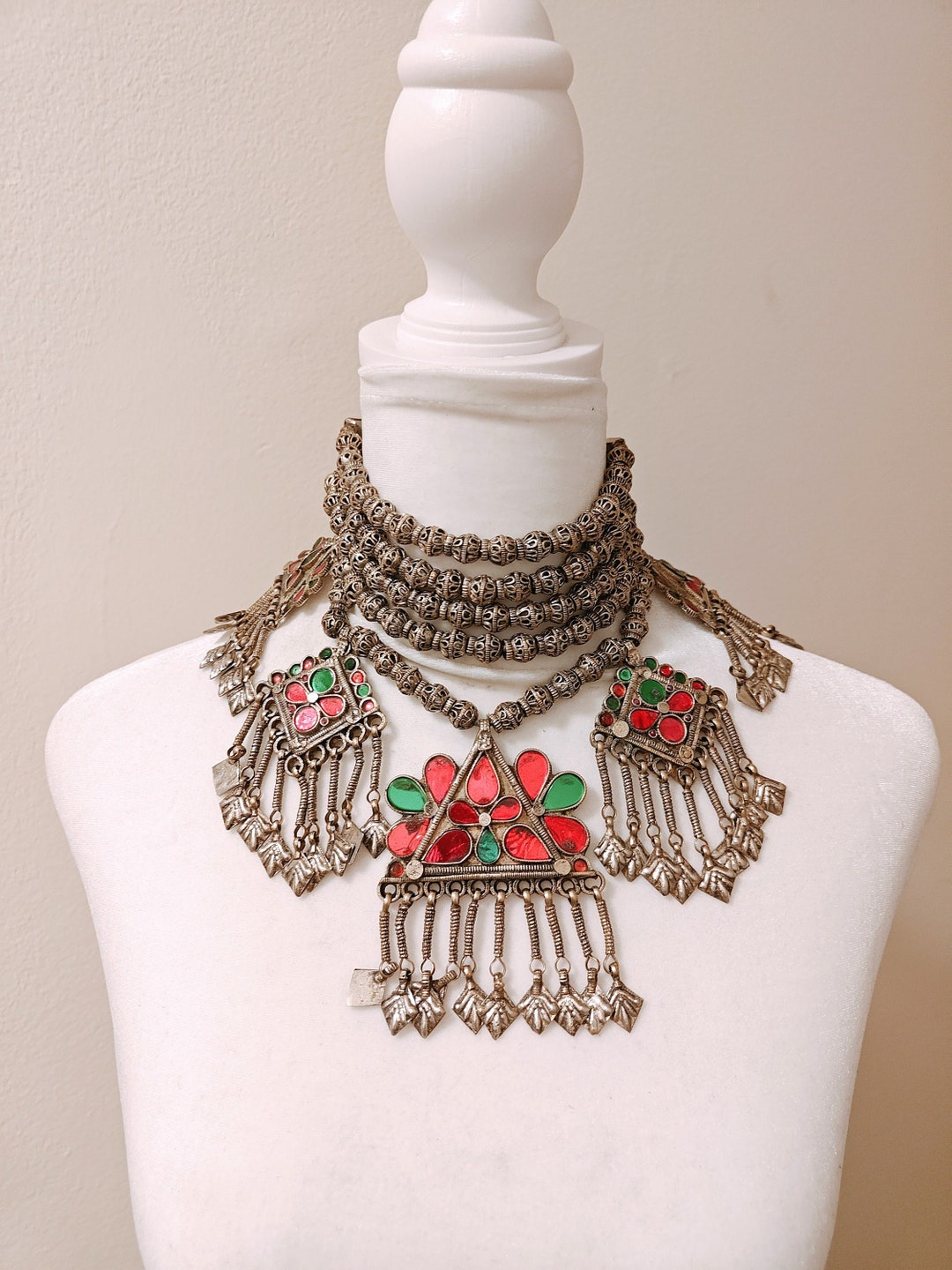 Vintage Afghan Jewelry Vintage Kashmiri Necklace Boho Etsy