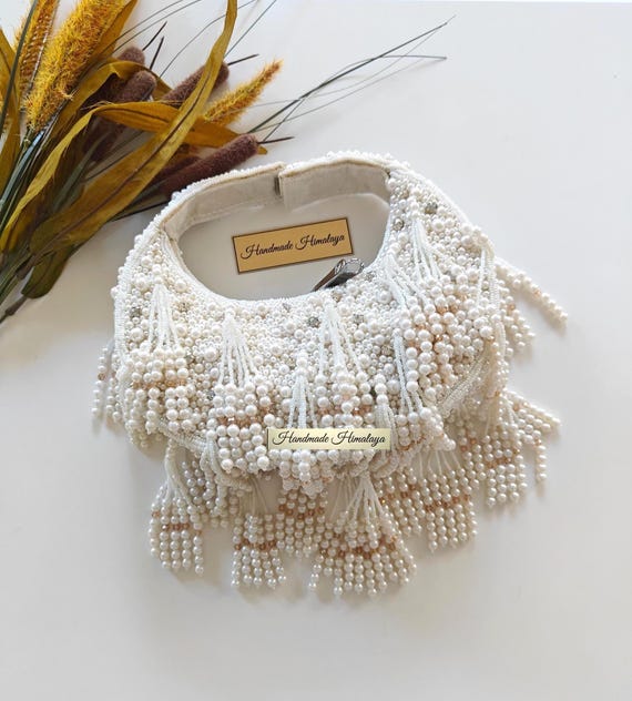White Pearl Fringe Bridal Bag | Mini Wedding Beaded Evening Purse