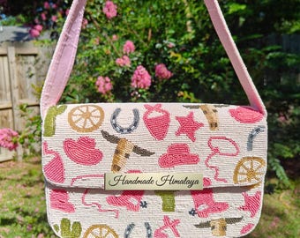Pink Cowgirl Beaded Bag | Western Rodeo Shoulder Purse