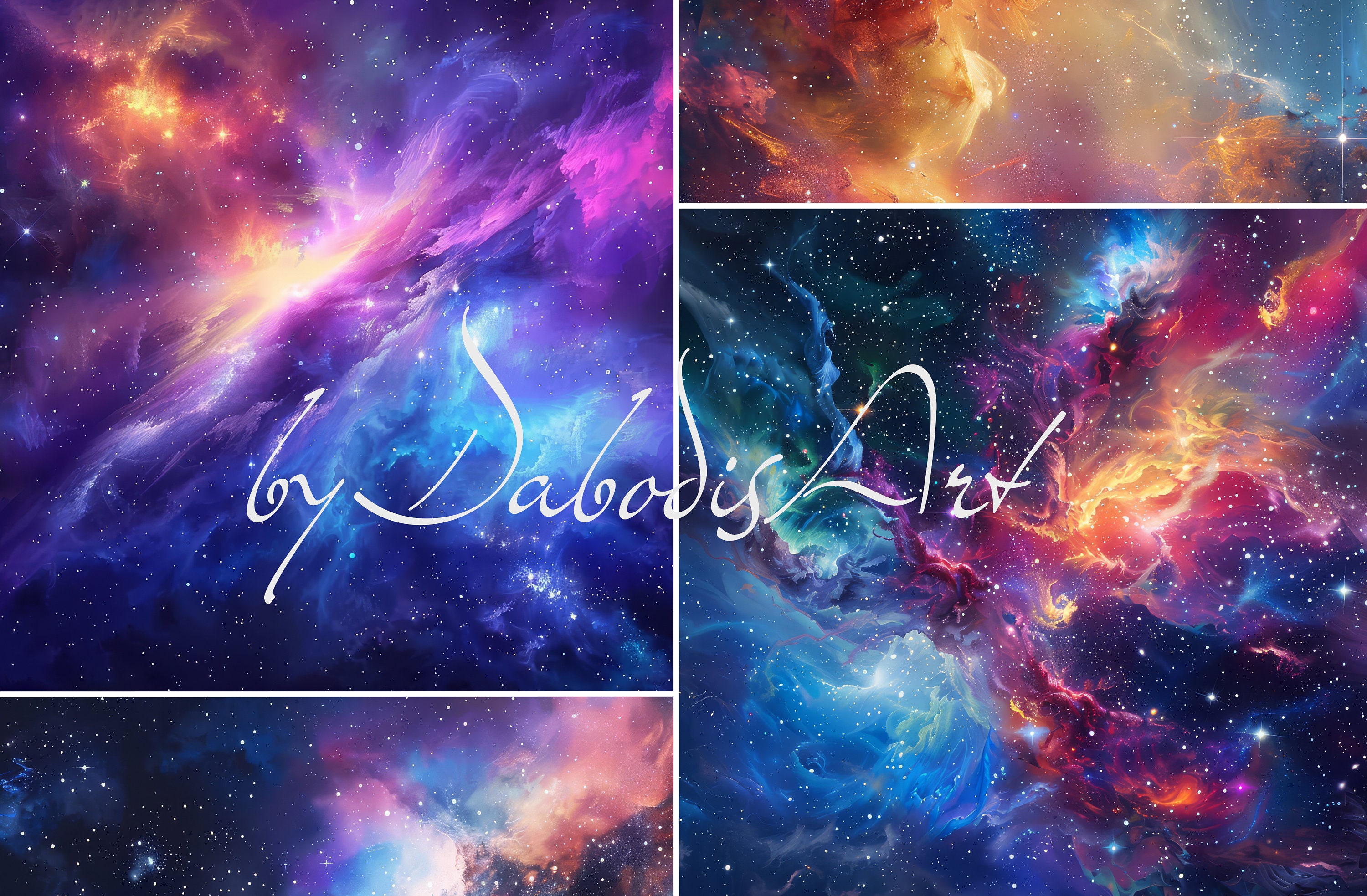 40 Space Star Backgrounds. Printable Clipart. Colorful Fantasy Galaxies.  Digital Paper. Cosmos Universe Night Sky. Commercial. JPG - Etsy, image size:3000x1967