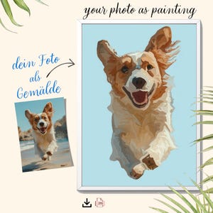 Custom art painting, animal portrait, pet photo, personalized digital dog portrait, cat portrait, horse portrait, couple portrait