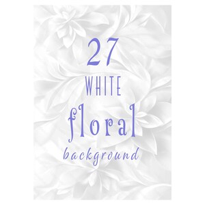 27 élégants fonds floraux blancs pour carte de condoléances. Fond moderne abstrait vertical. Clipart imprimable. Commercialement. JPG