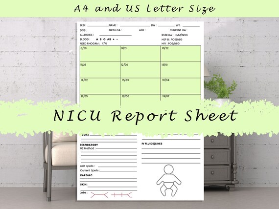 NICU Report Sheet | Etsy