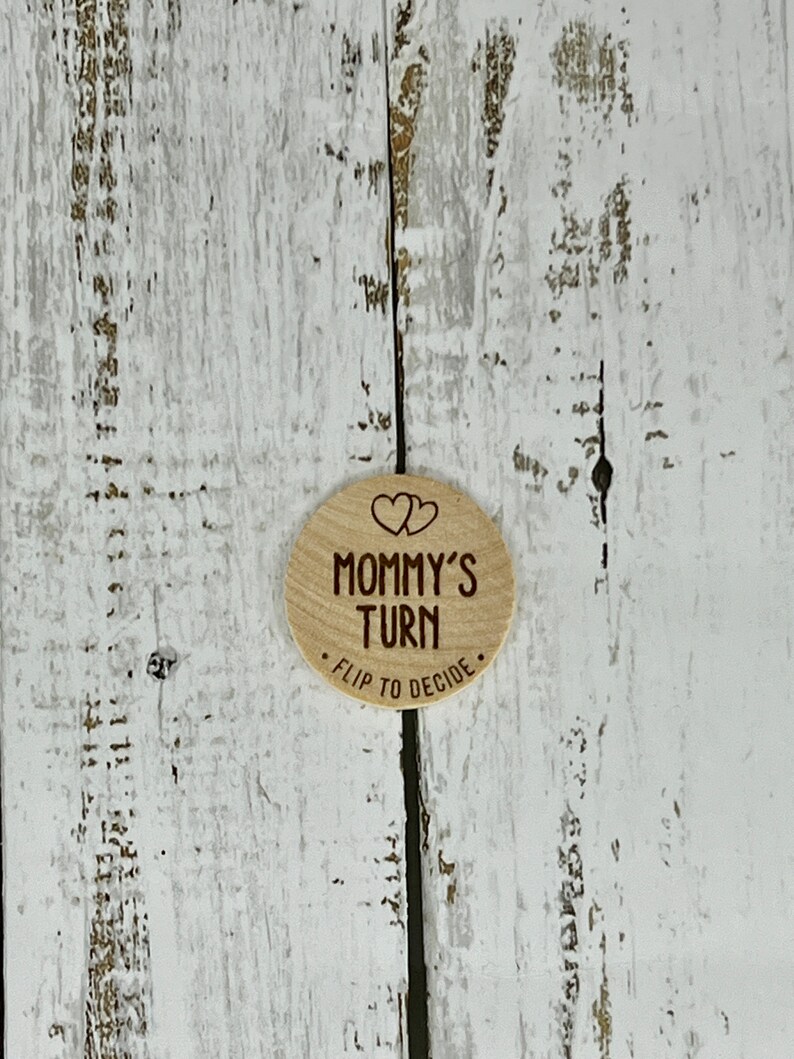 New Parent Decision Coin Gift Box, Baby Shower Gift, Personalized Decision Maker, Engraved Wooden Coin, Argument Solver, Anniversary Gift - UK