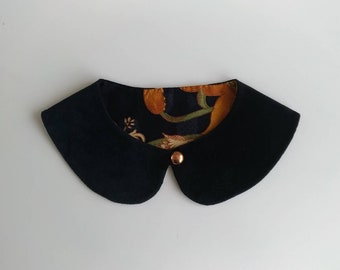 Removable Peter Pan collar in black velvet