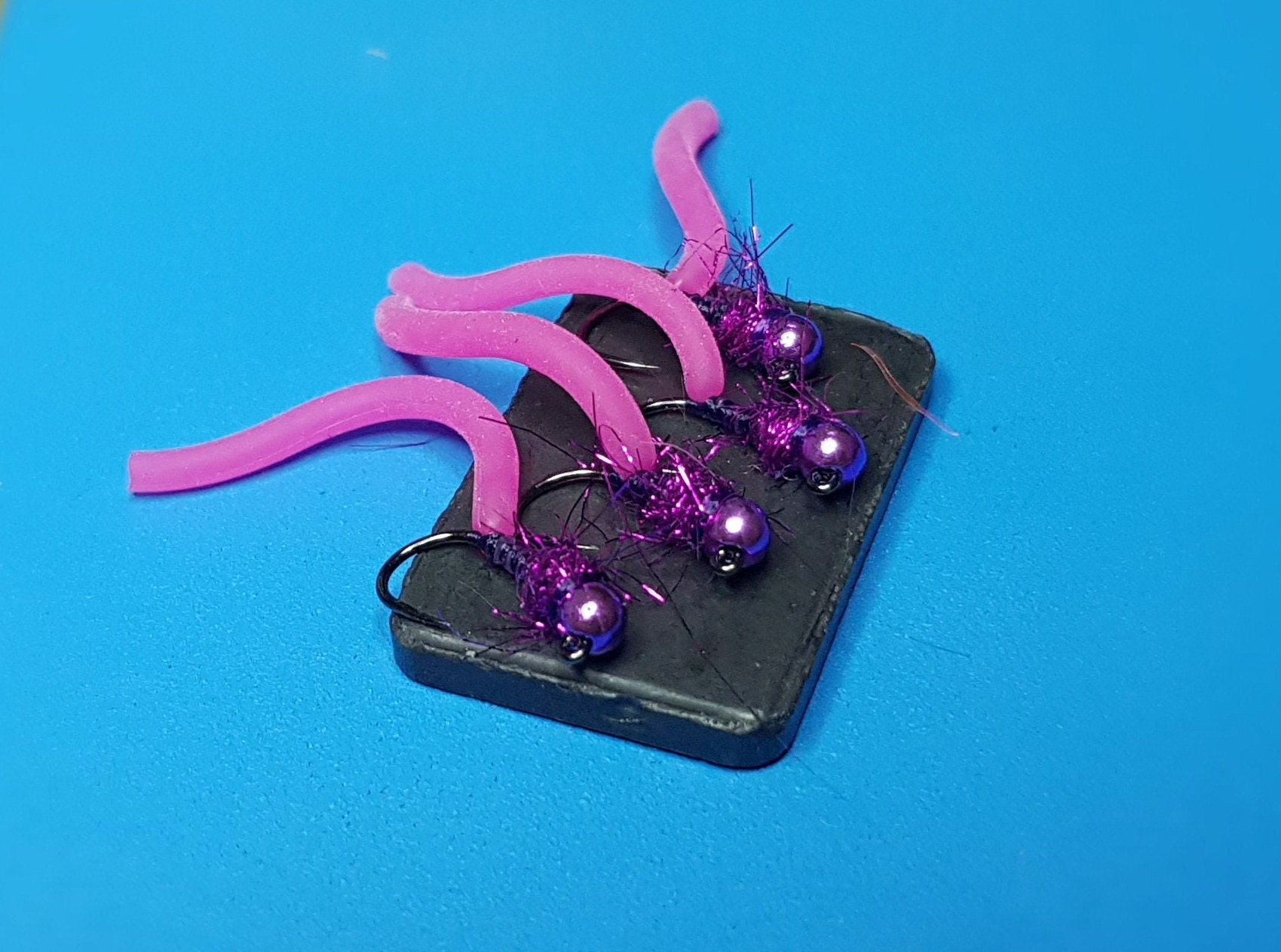 barenx 5 pièces en 1 San Juan Red Squirmy Worm Lied Bead Trout Fly Fishing Tackle