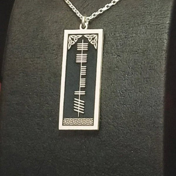 Personalized Ogham Name Necklace,  Ancient Celtic Jewelry, 925 Silver Name Pendant, Handmade Irish Jewelry,  Mother's Day Gift for him/her