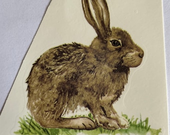 Ceramic or Fused Glass Sitting Hare Waterslide Decal
