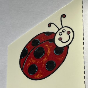 Ceramic or Glass Fusing Waterslide Cartoon Ladybird Decal Ladybug